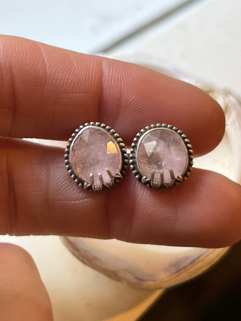 Morganite Statement Studs