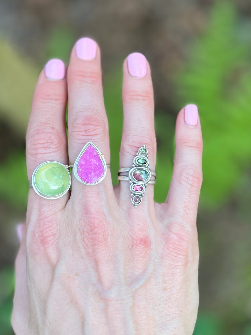 Watermelon Tourmaline Ombre Ring