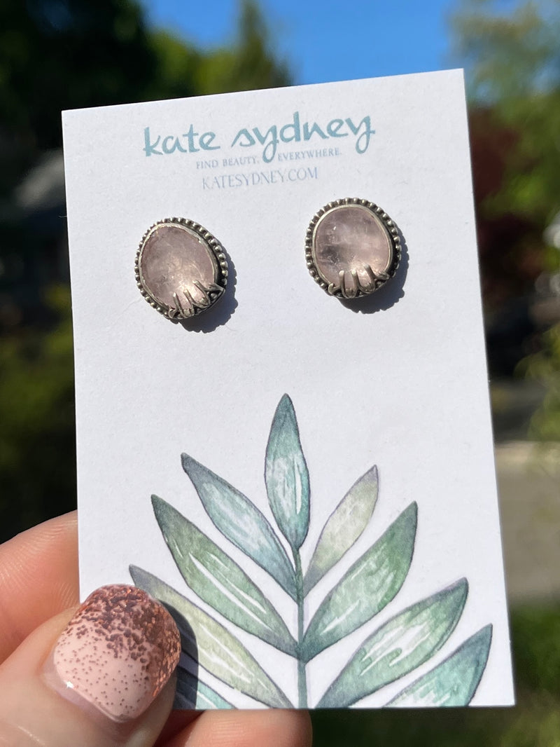 Morganite Statement Studs