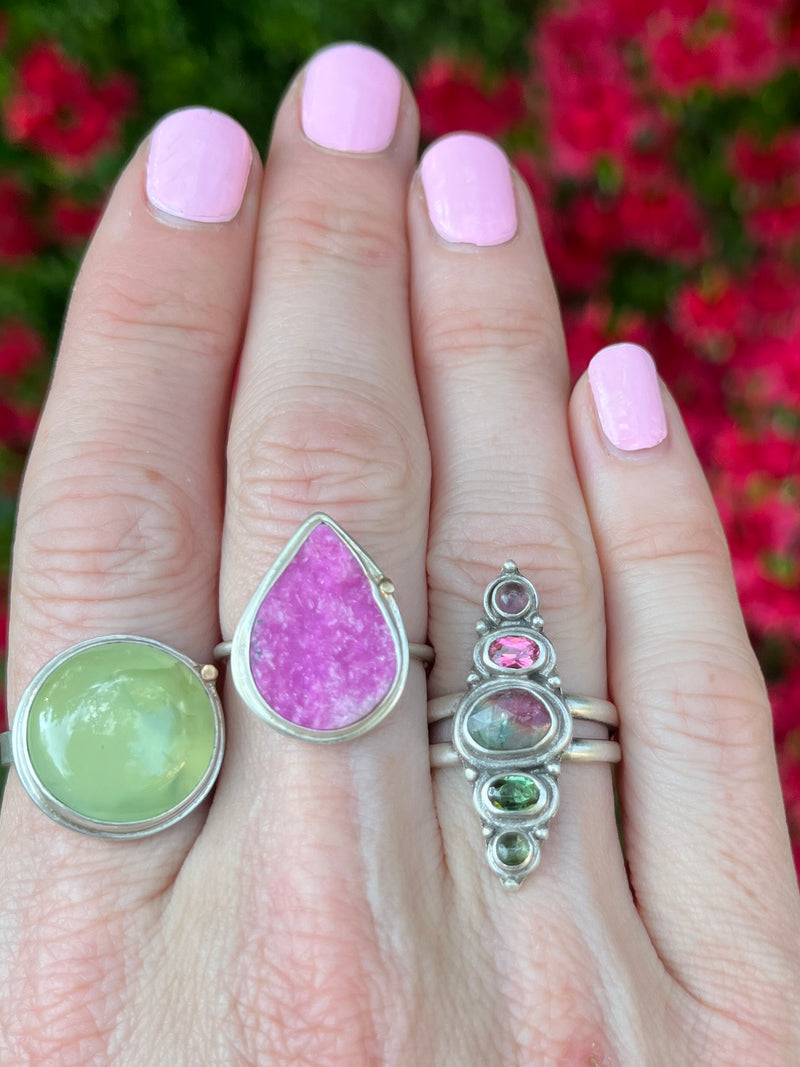 Watermelon Tourmaline Ombre Ring