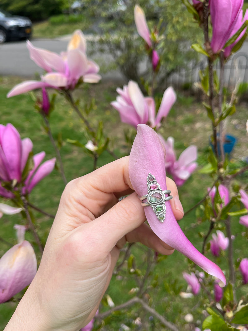 Watermelon Tourmaline Ombre Ring