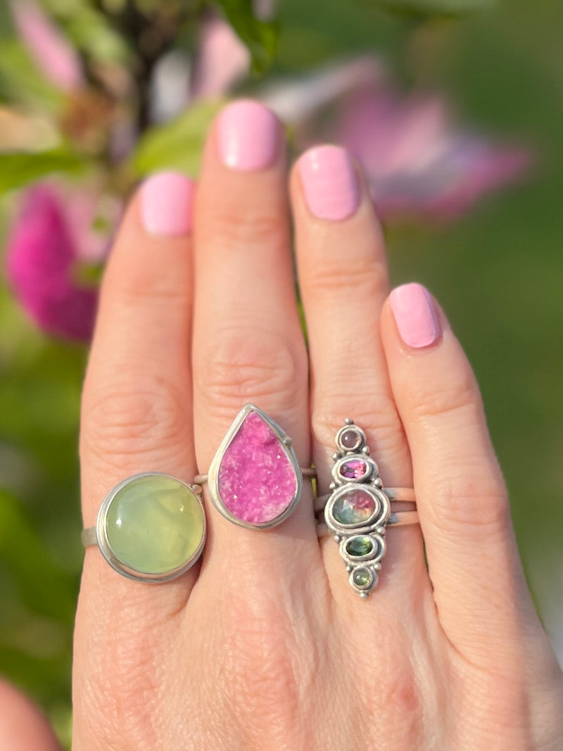 Watermelon Tourmaline Ombre Ring