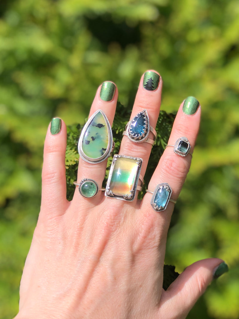 Banded Fluorite Statement Ring