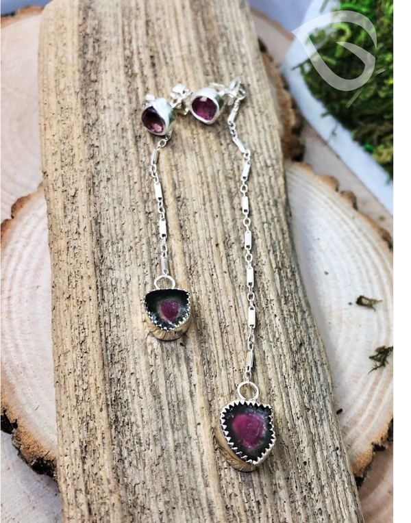 PlantingSeed™ Drought and non-Drought Watermelon Tourmaline Earrings