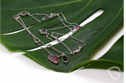PlantingSeed™ Sterling Silver and Watermelon Tourmaline Corn Lariat