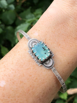 Peruvian Blue Opal Cuff Bracelet