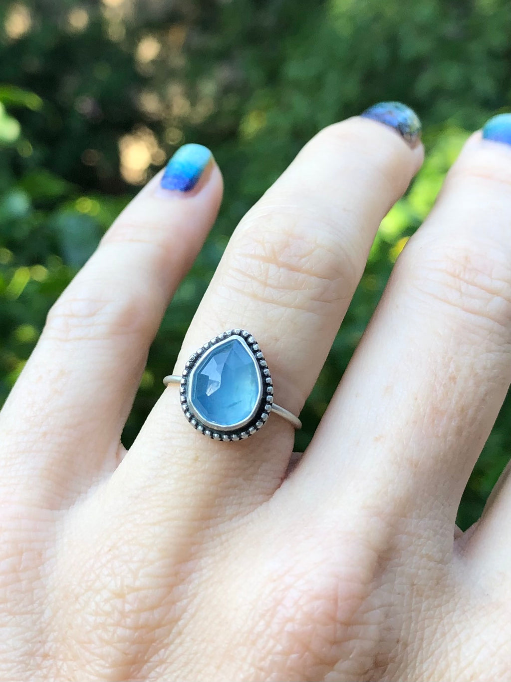 Teardrop on sale aquamarine ring