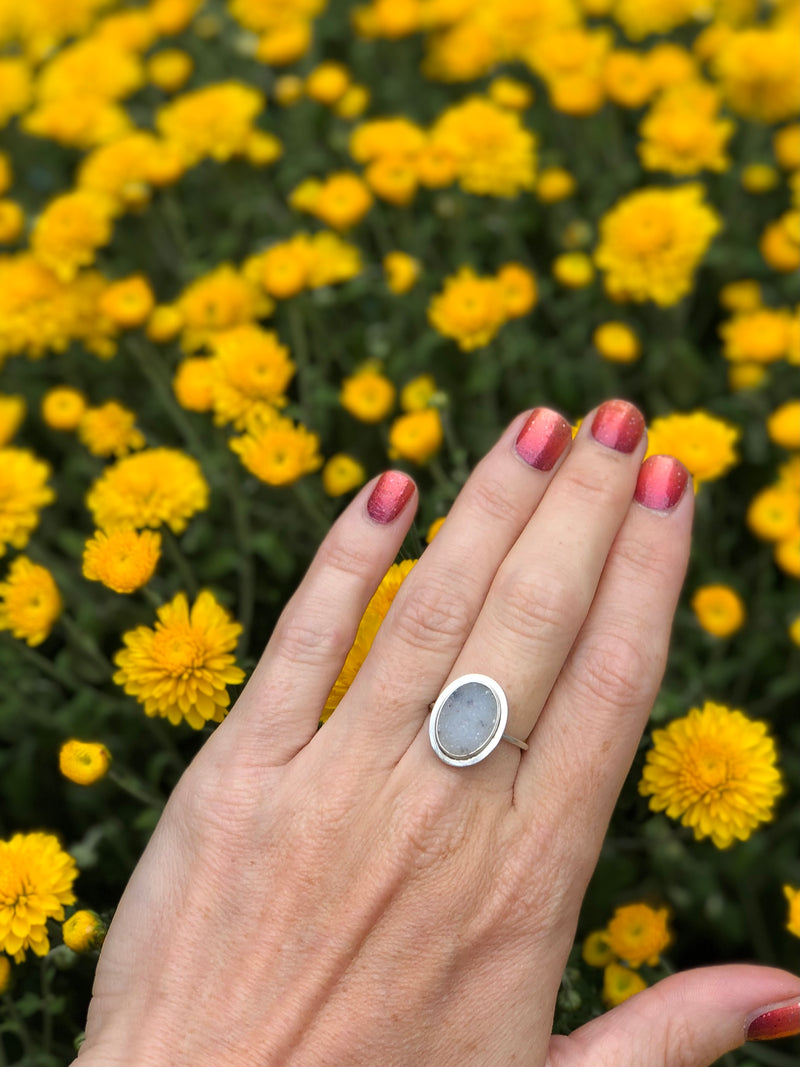 Montana Agate Druzy Oval Ring