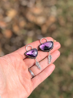 Atomic Amethyst And Fern Statement Statement Earrings