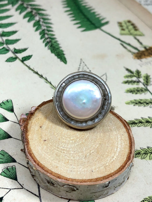 Pearl And Moonstone Aurora Ring