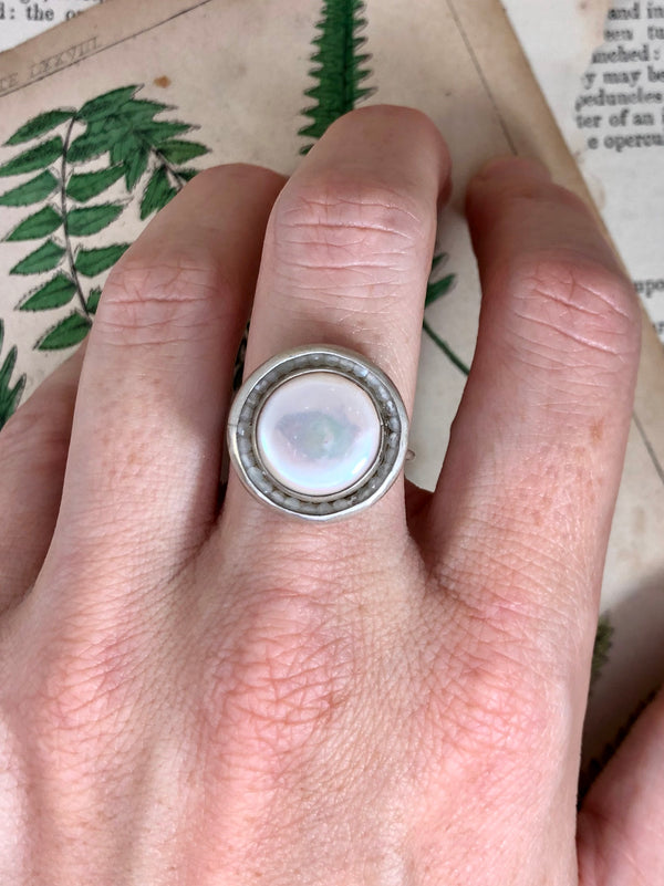 Pearl And Moonstone Aurora Ring