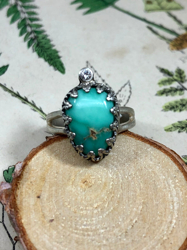 Turquoise And Diamond Ring