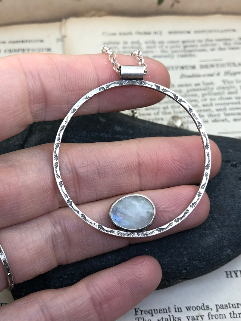 Moonstone Circle Necklace