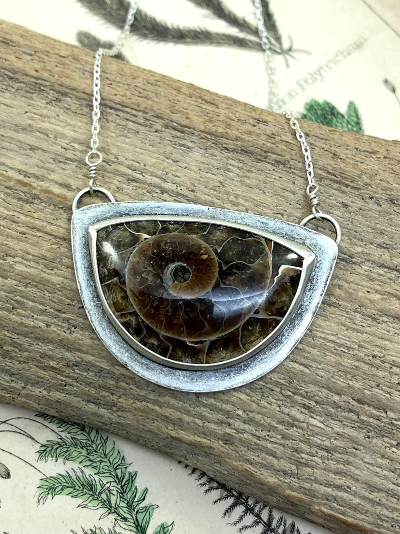Half Moon Ammonite Necklace