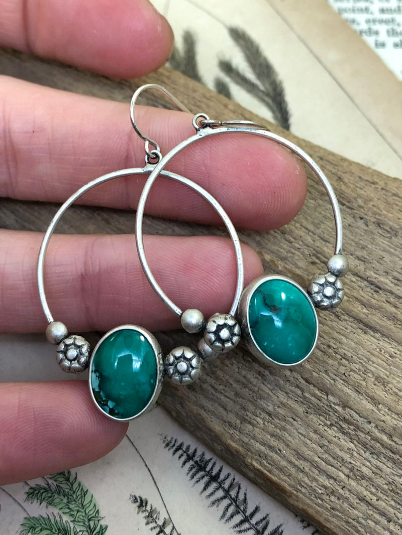 Hubei Turquoise Hoop Earrings