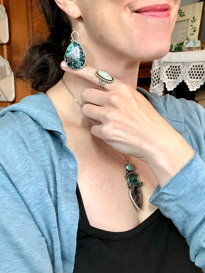 Hubei Turquoise Statement Earrings