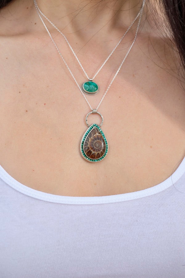 Ammonite And Turquoise Aurora Necklace