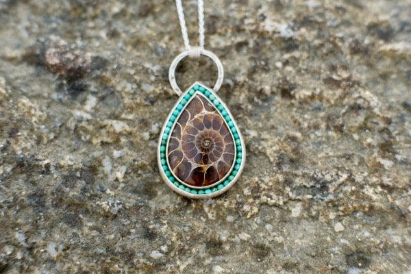 Ammonite And Turquoise Aurora Necklace