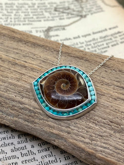 Ammonite & Turquoise Rise Necklace