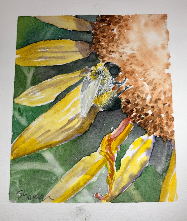 Bumblebee on Sunflower Painting