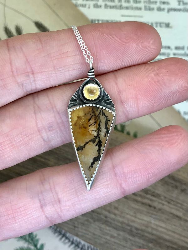 Dendritic & Citrine Necklace