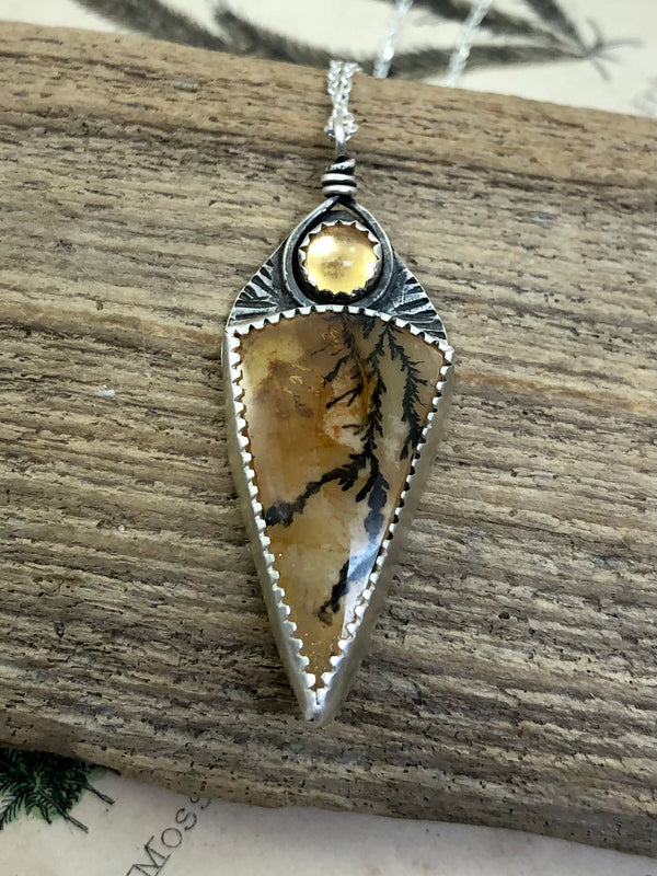 Dendritic & Citrine Necklace