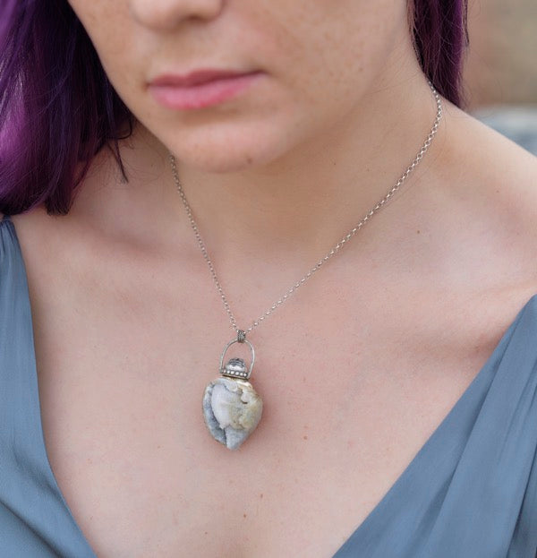 Shell Druzy Goddess Necklace - Large