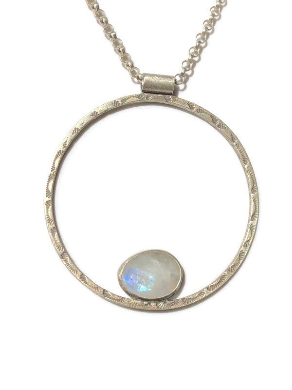 Moonstone Circle Necklace
