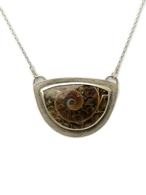 Half Moon Ammonite Necklace