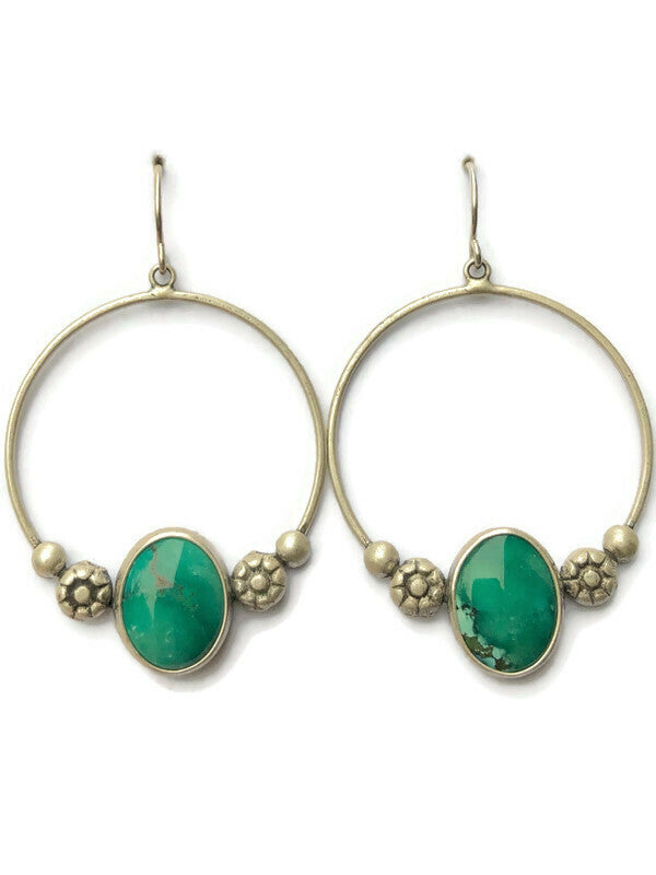 Hubei Turquoise Hoop Earrings