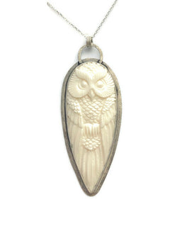 Carved Horned Owl Necklace