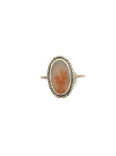 Orange Dendritic Ring With Coral Pattern
