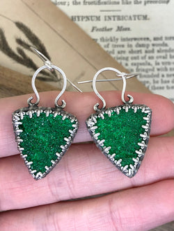 Green Garnet Druzy Earrings