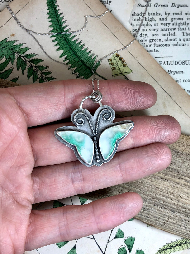 Chrysoprase Butterfly Necklace