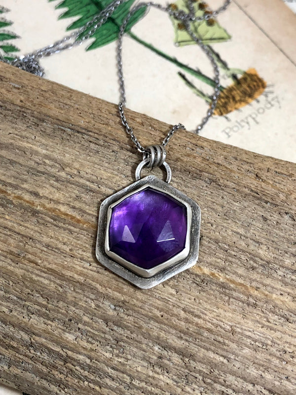 Amethyst Hex Necklace