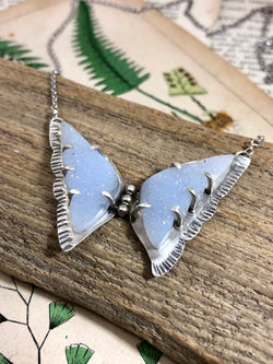 Blue Butterfly Druzy Necklace