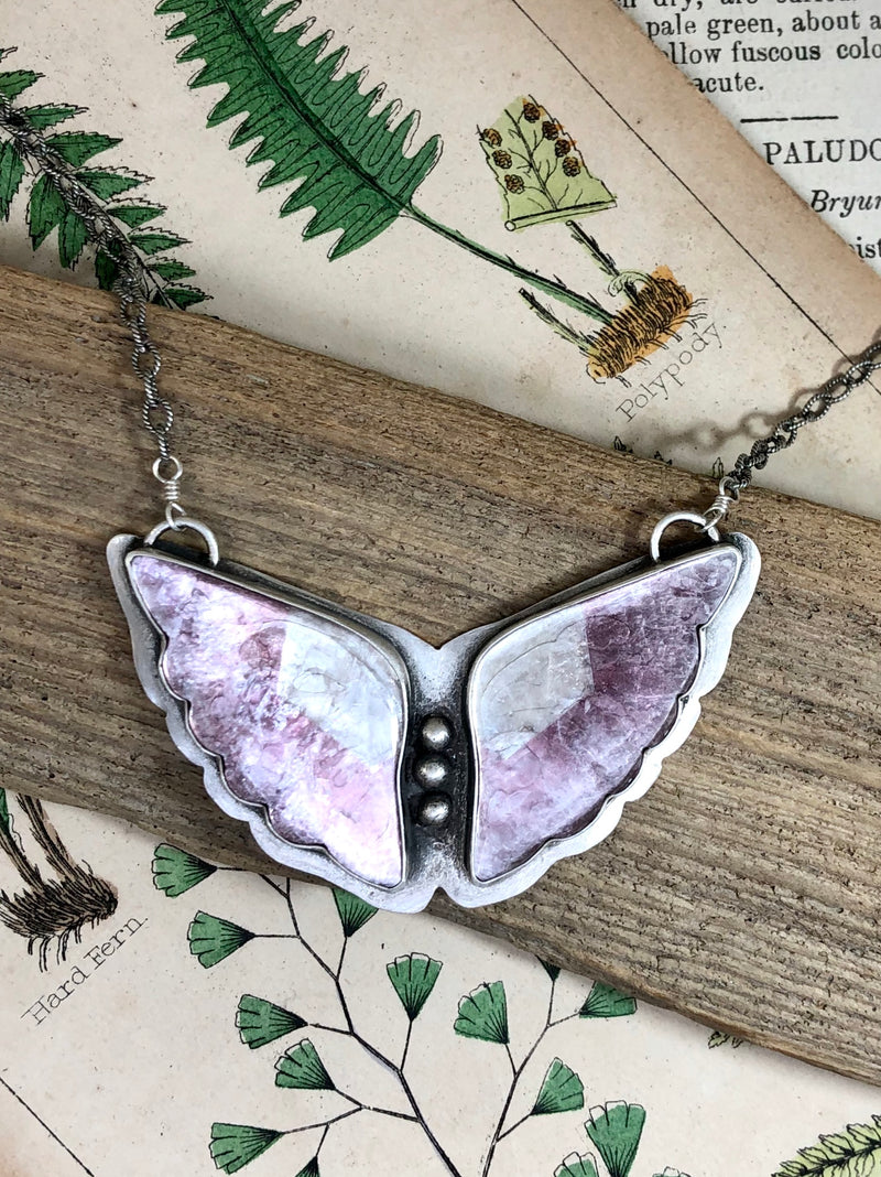 Lepidolite Butterfly Necklace