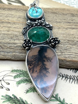 Turquoise & Trees Totem Necklace